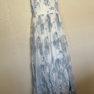 Blondie Nites White and Blue Dress